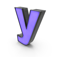 Luminous Letter y Blue Lowercase PNG & PSD Images