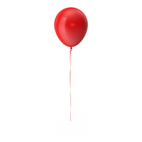 Red Balloon with Ribbon PNG & PSD Images