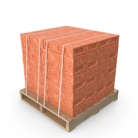 Red Bricks Stacked On Wooden Pallet PNG & PSD Images