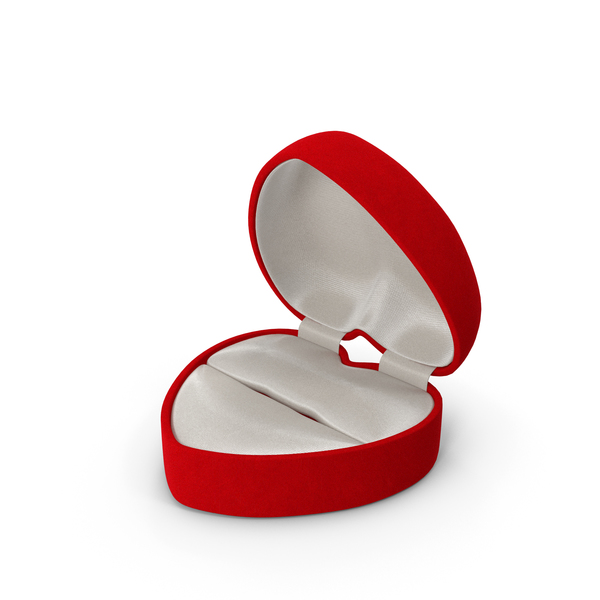 Red Velvet Heart Shaped Empty Gift Box PNG & PSD Images