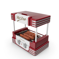 Retro Hot Dog Roller Grill with Sausages PNG & PSD Images