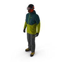 Rock Climber Winter Hiking Gear Standing Pose PNG & PSD Images