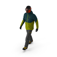 Rock Climber Winter Hiking Gear Walking Pose PNG & PSD Images