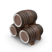 Three Wooden Barrels PNG & PSD Images