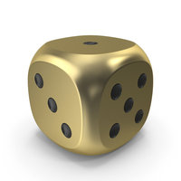 Dice Gold Black Up 1 PNG & PSD Images