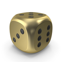 Dice Gold Black Up 5 PNG & PSD Images