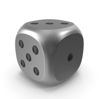 Dice Metal Black Up 3 PNG & PSD Images