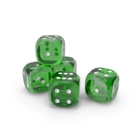 Dices Transparent Green White PNG & PSD Images