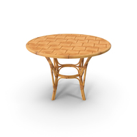 Round Bamboo Dining Table PNG & PSD Images