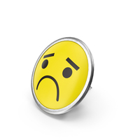 Round Pin Unhappy Face PNG & PSD Images