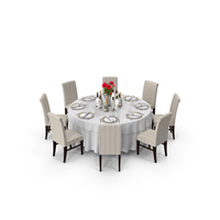 Round Served Table With Drinks PNG & PSD Images