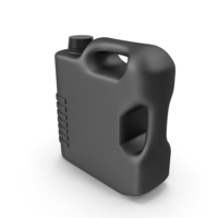 Black Plastic Jerrycan with Black Cap PNG & PSD Images