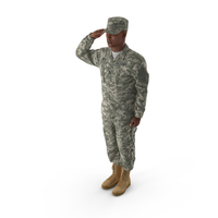 Saluting US ACU African American Soldier PNG & PSD Images