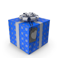 Gift Box Label Blue PNG & PSD Images