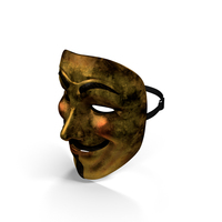 Golden Guy Fawkes Mask PNG & PSD Images
