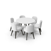 Round Dining Table Set PNG & PSD Images
