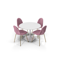 Round Dining Table Set PNG & PSD Images