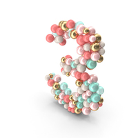 Number 3 Made of Balls PNG & PSD Images
