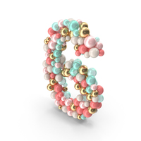 Number 6 Made of Balls PNG & PSD Images