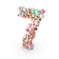 Number 7 Made of Balls PNG & PSD Images