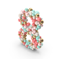 Number 8 Made of Balls PNG & PSD Images