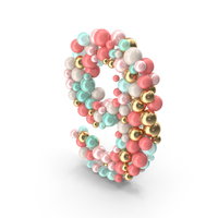 Number 9 Made of Balls PNG & PSD Images