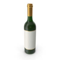 葡萄酒瓶金带白色标签PNG和PSD图像