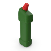 Green Cleaning Product Bottle with Red Cap PNG & PSD Images