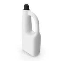 White Cleaning Product Bottle with Black Cap PNG & PSD Images