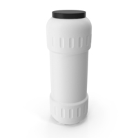 White Cleaning Product Bottle with Black Cap PNG & PSD Images