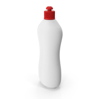White Cleaning Product Bottle with Red Cap PNG & PSD Images