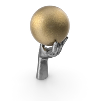 Silver Hand Holding a Golden Bowling Ball PNG & PSD Images