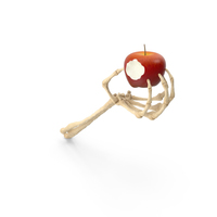 Skeleton Hand Holding an Apple with Bite PNG & PSD Images