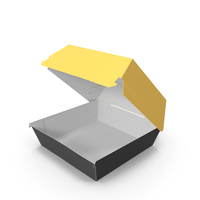 Burger Box Opened Yellow and Black PNG & PSD Images