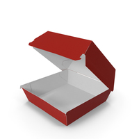 Burger Box Opened Red White PNG & PSD Images