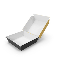 Burger Box Opened Yellow and Black PNG & PSD Images