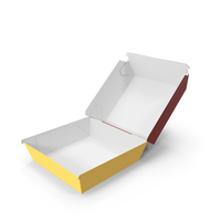 Burger Box Opened Red Yellow PNG & PSD Images