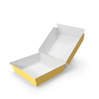 Burger Box Opened Yellow White PNG & PSD Images