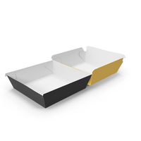 Burger Box Opened Yellow and Black PNG & PSD Images