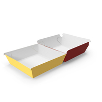 Burger Box Opened Red Yellow PNG & PSD Images