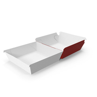 Burger Box Opened Completely Red and White PNG & PSD Images