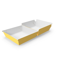 Burger Box Completely Open Yellow and White PNG & PSD Images