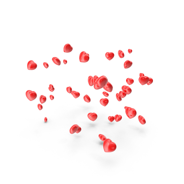 Red Hearts Falling PNG & PSD Images