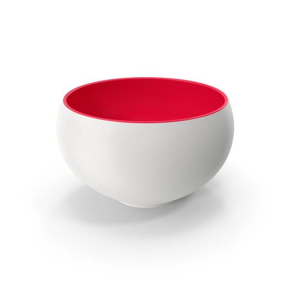 Ceramic Bowl Red White PNG & PSD Images