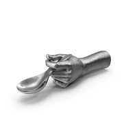 Silver Hand Holding a Silver Soup Spoon PNG & PSD Images