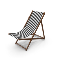 Folding Beach Chair with Black Strips Fabric PNG & PSD Images
