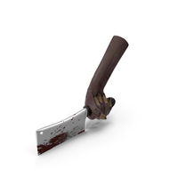 Creature Hand Holding a Bloody Cleaver PNG & PSD Images
