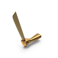 Golden Hand Holding a Golden Machete PNG & PSD Images