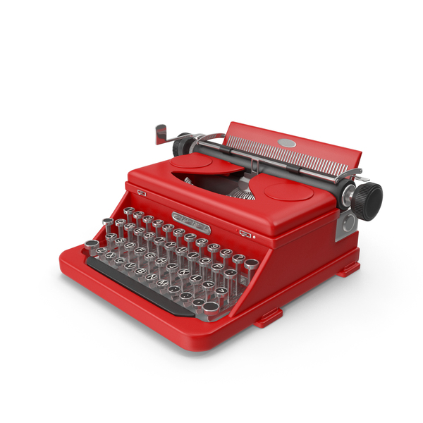 打字机（红色）PNG和PSD图像