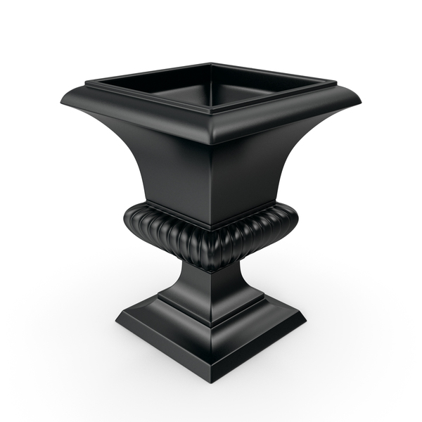Fluted Square Urn PNG & PSD Images